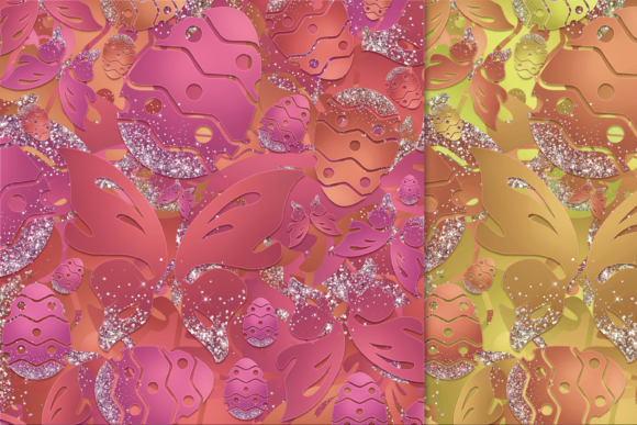 14 JPG Easter Spring Patterns: Glittering Eggs and Butterflies for Real Creative Work