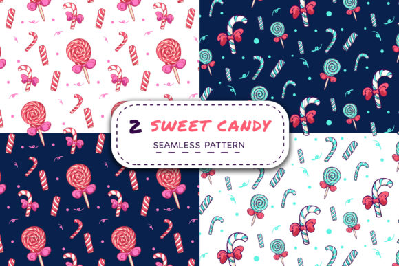 2 Sweet Candy - Seamless Patterns