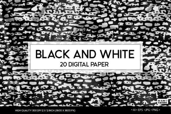 Black and White Patterns Digital Paper Set