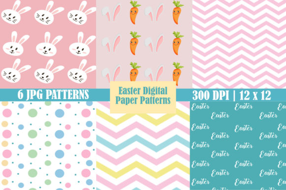 Easter Digital Paper Bunny Patterns