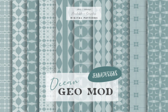 Geo Mod Seamless Patterns - OCEAN