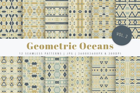 Geometric Ocean Patterns Vol. 2: A Refined Resource for Designers Seeking Seamless, Scalable Texture