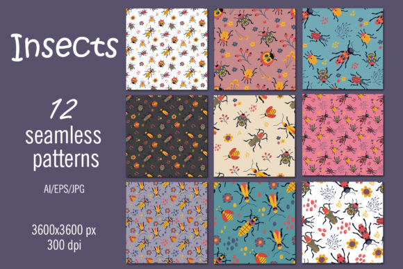 Insect - Digital Paper Seamless Patterns