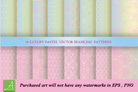 Luxury Pastel Vector Seamless Patterns