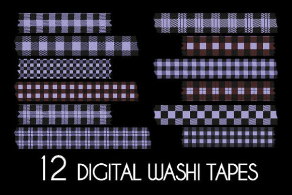 Purple Plaid Washi Tapes Patterns