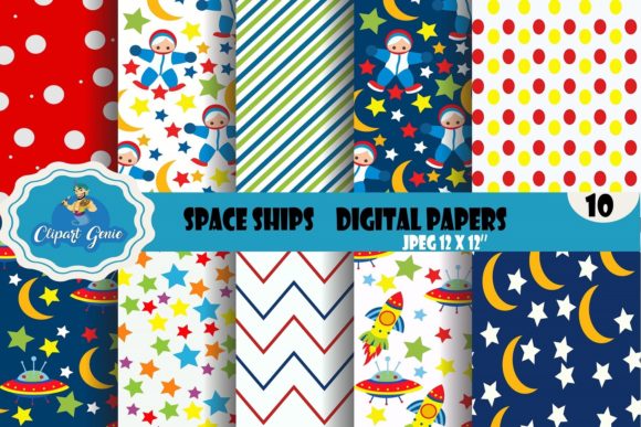 Space Ships Seamless Patterns