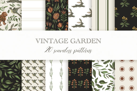 Vintage Garden Seamless Patterns
