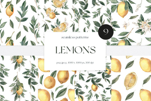 Watercolor Lemon Seamless Patterns: A Versatile Design Resource for Creative Professionals and Enthusiasts