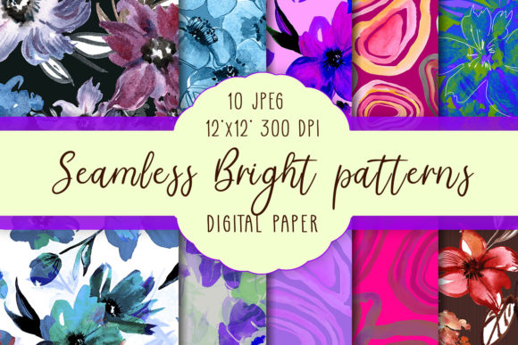 Watercolor Seamless Bright Patterns